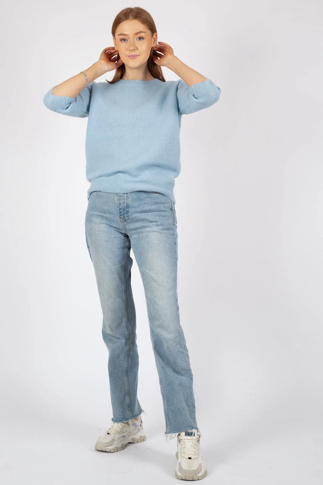 Aimeé Mohair 2/4 Pullover - Powder Blue