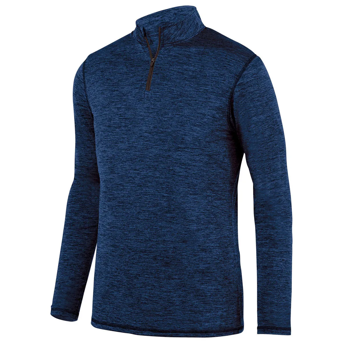 Augusta Sportswear Men's Navy Intensify Black Heather Quarter-Zip Pullover