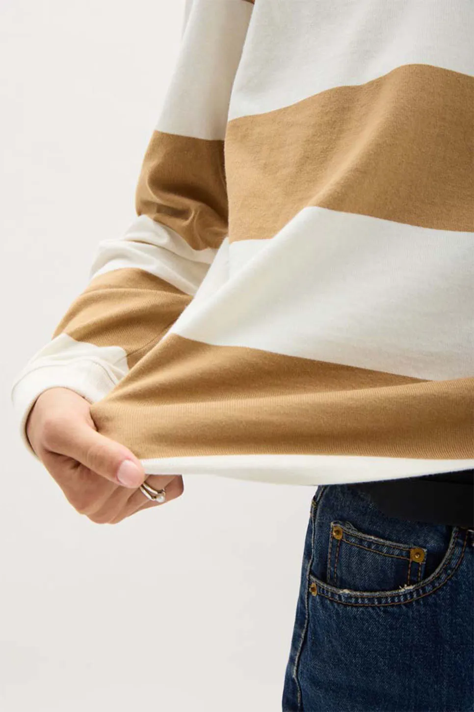 BEEFY STRIPE COTTON PULLOVER