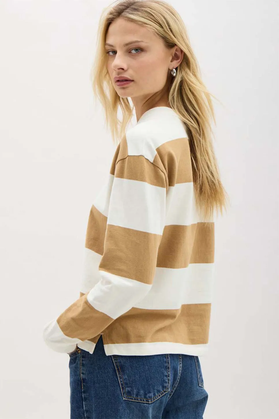 BEEFY STRIPE COTTON PULLOVER
