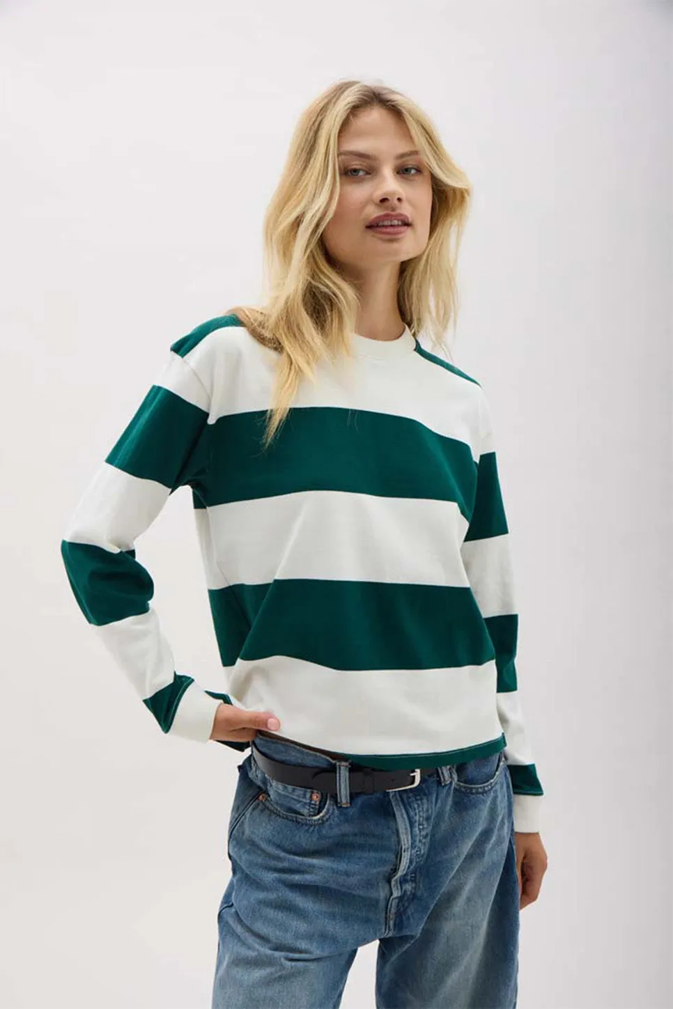 BEEFY STRIPE COTTON PULLOVER