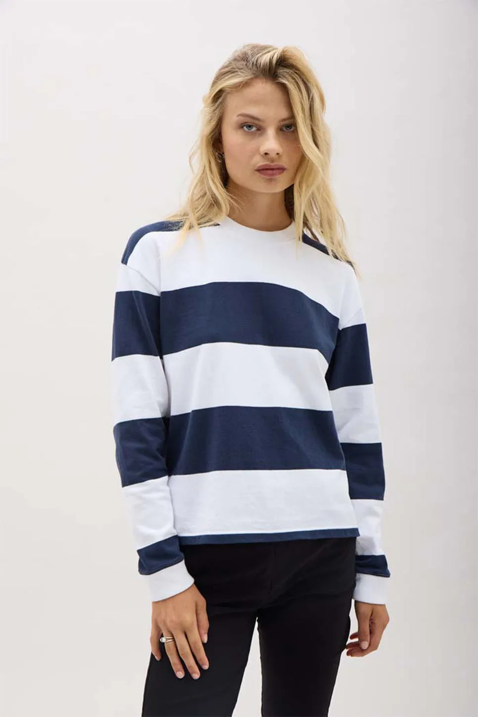 BEEFY STRIPE COTTON PULLOVER