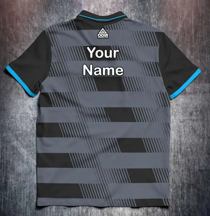Black Grey Blue Lines design shirt