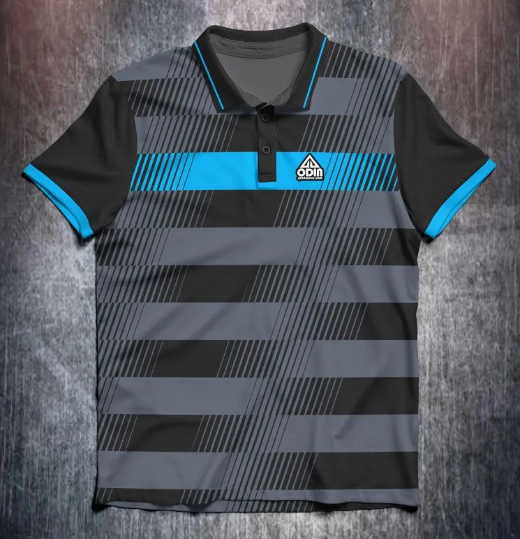 Black Grey Blue Lines design shirt