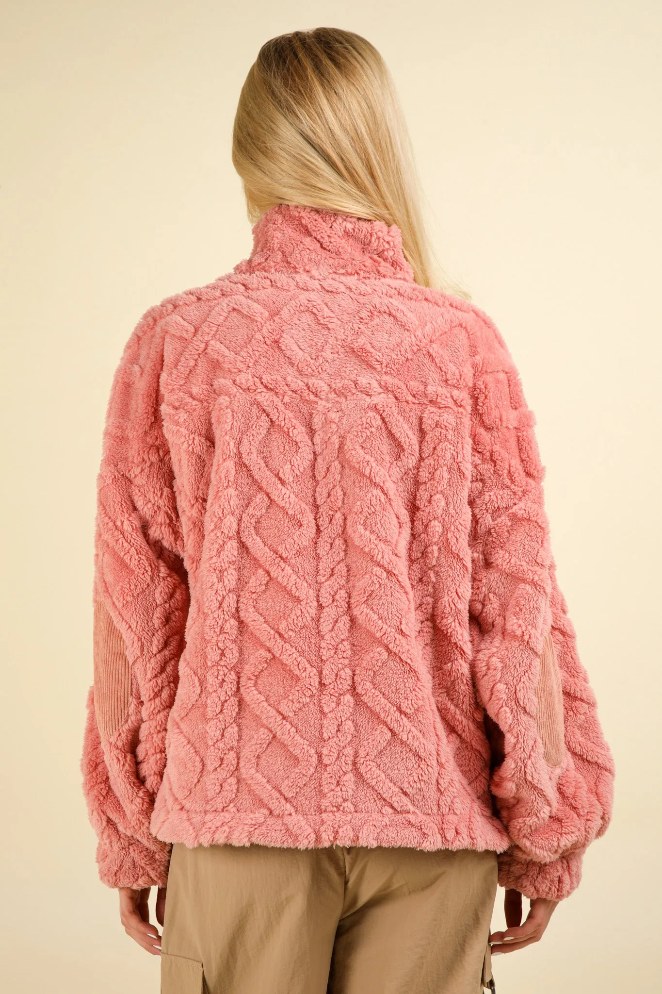 Cable Fleece 1/2 Zip Pullover