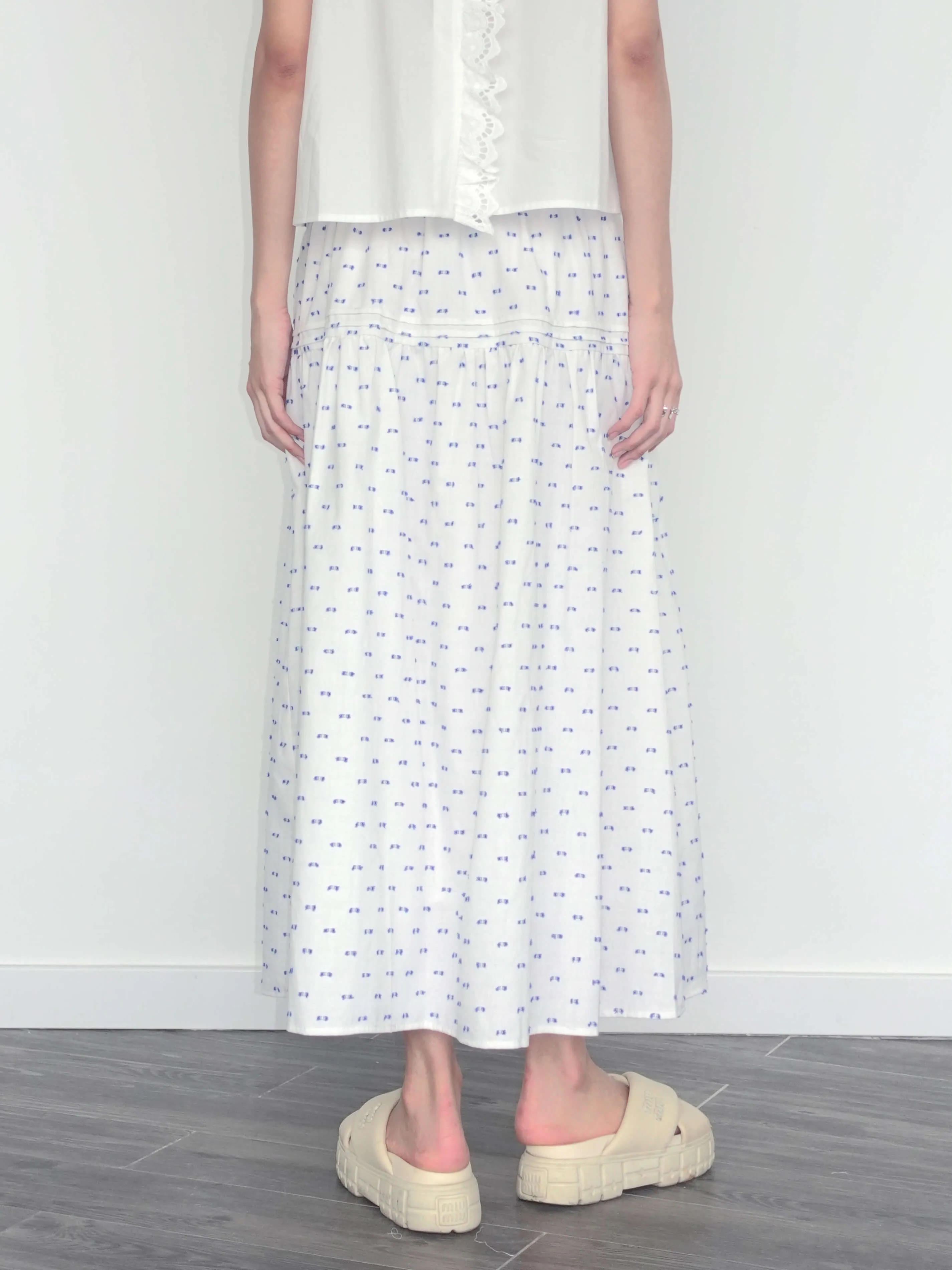 Cotton 3D Jacquard A-line Puffy Skirt