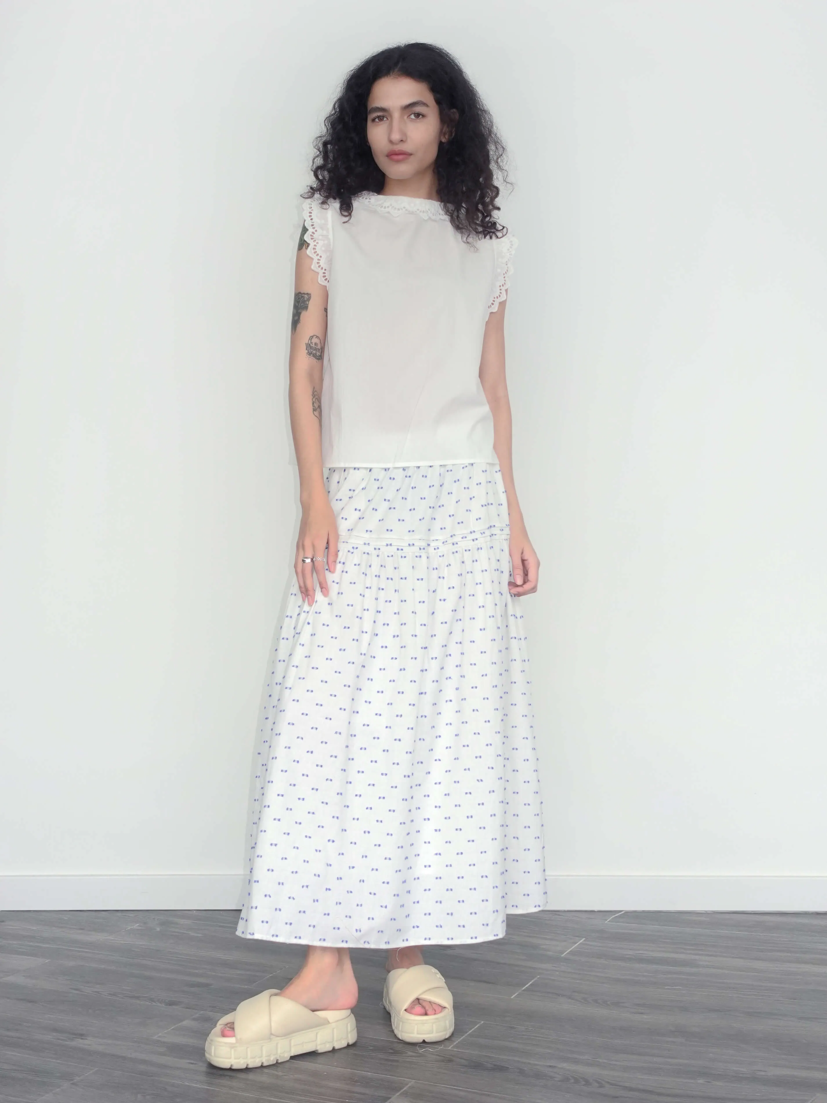 Cotton 3D Jacquard A-line Puffy Skirt
