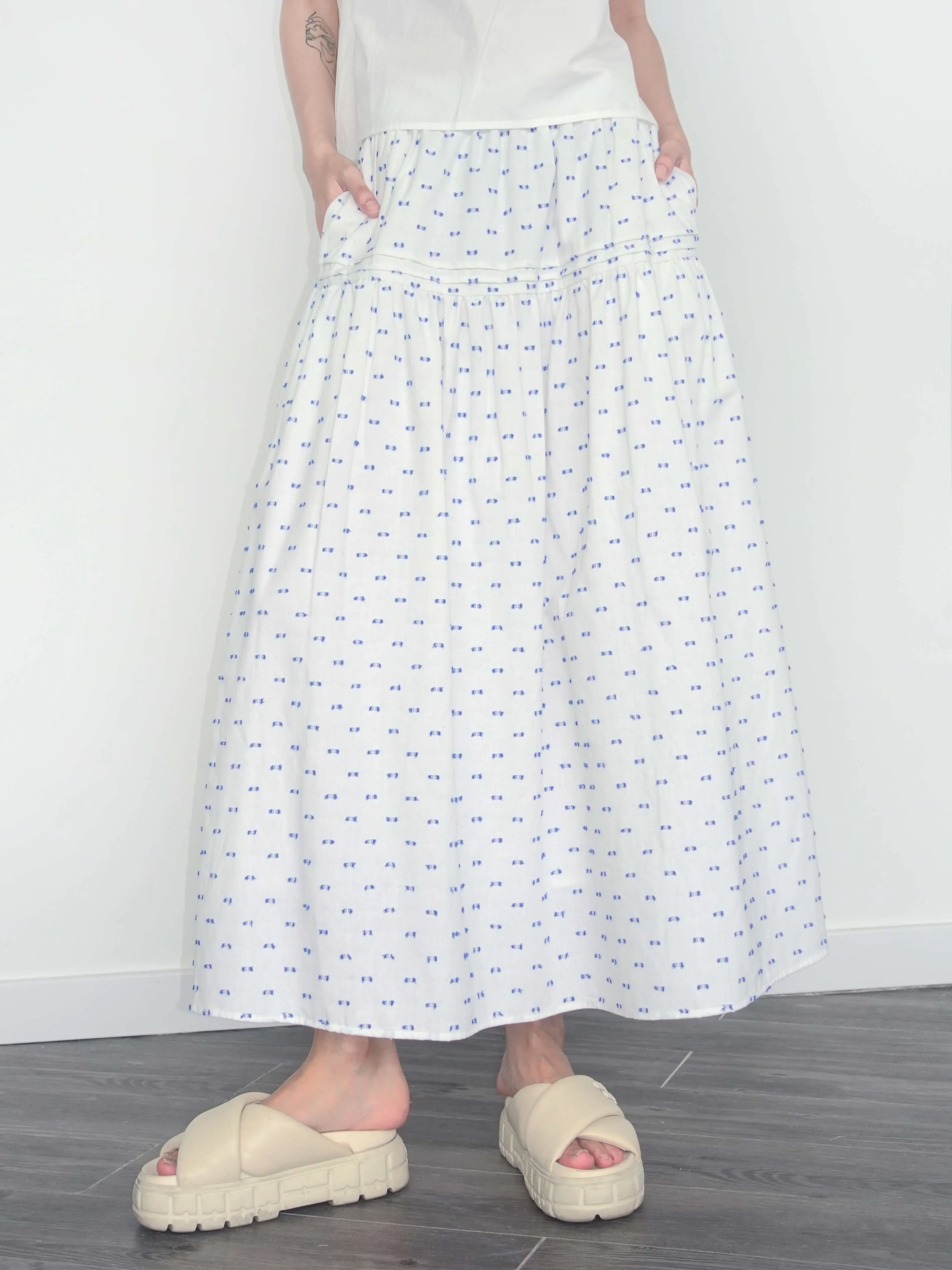Cotton 3D Jacquard A-line Puffy Skirt