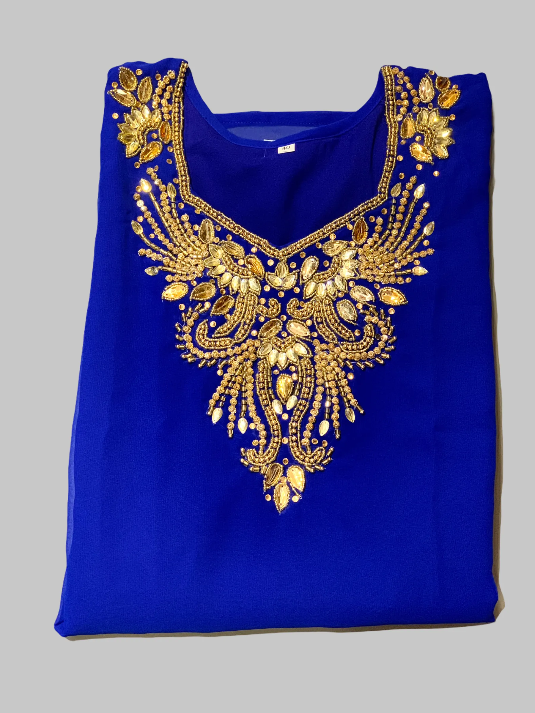 Cotton Chiffon Emerald Green Embroidered Tunic