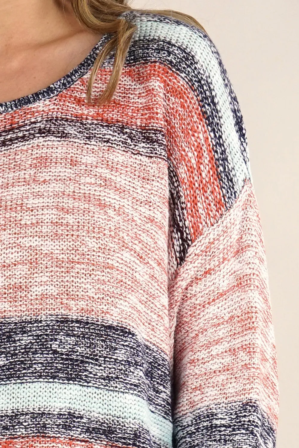 Cozy Striped Crew Neck Pullover Sweater