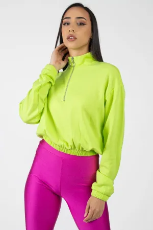 Cropped Half Zip Pullover