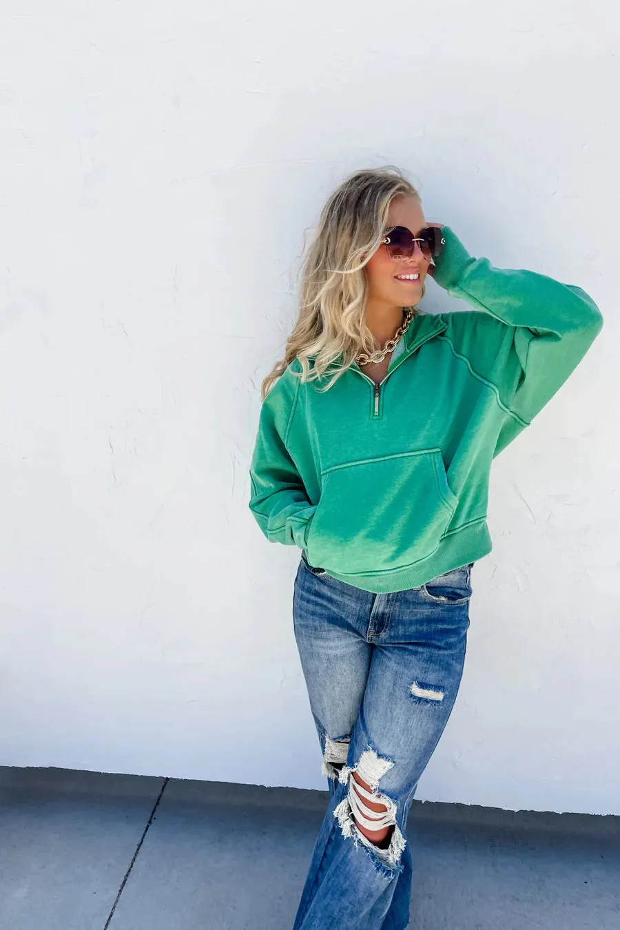 Easy Does It Pullover (Green)