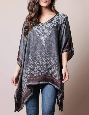 Fair Trade Flowy Tunic -Charcoal