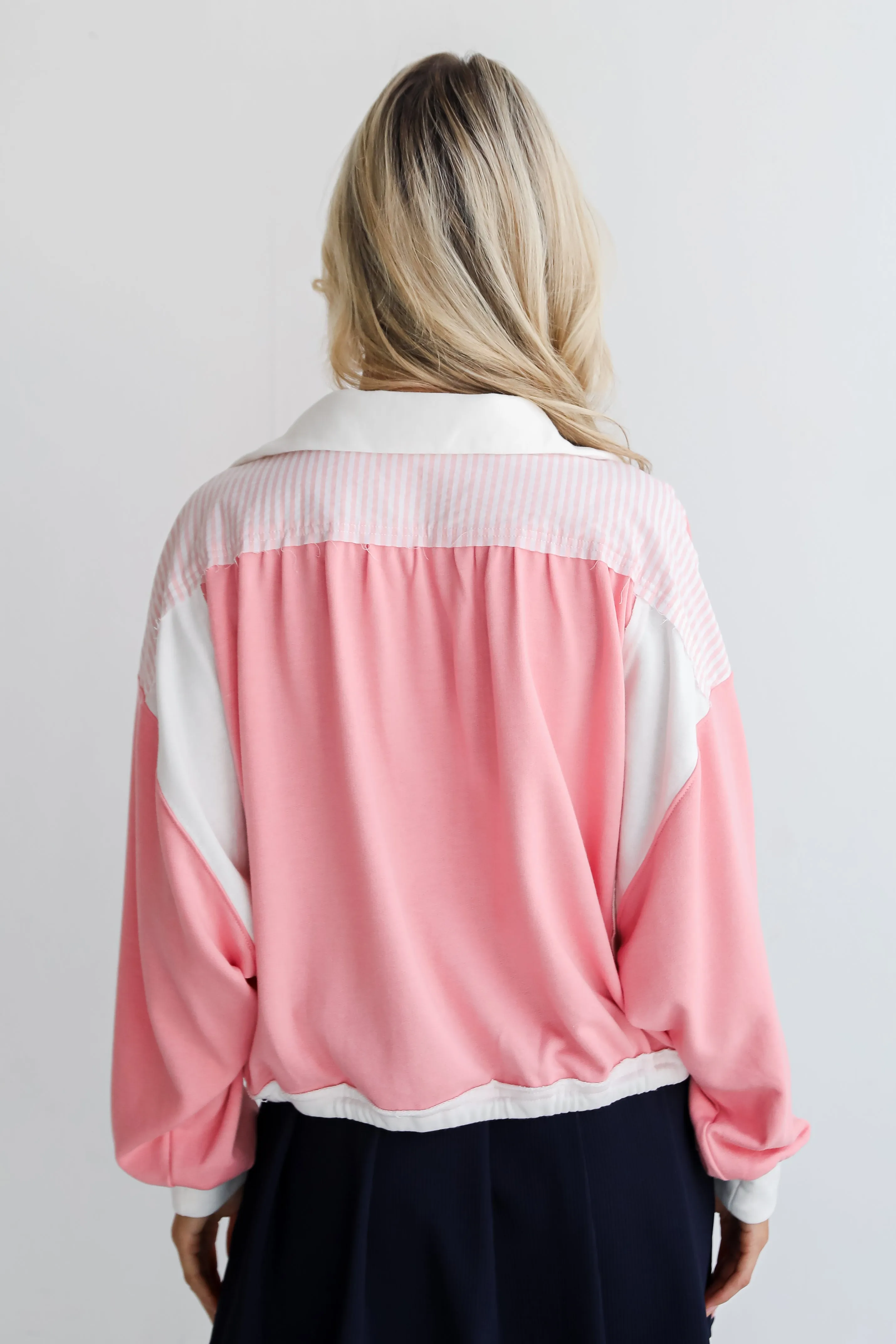 FINAL SALE - Charming Element Pink Collared Top