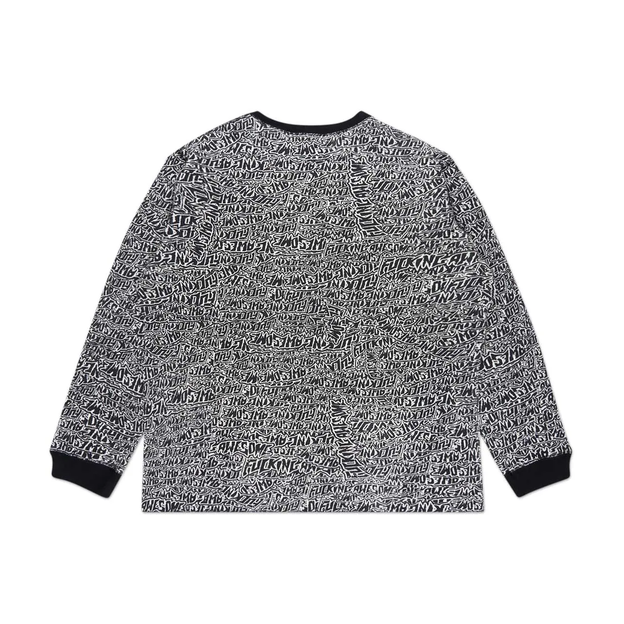 fucking awesome sticker stamp long sleeve thermal (black / white)