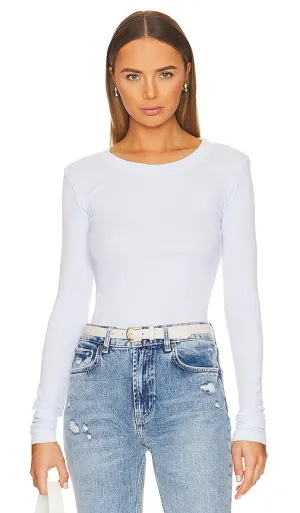 LA Made Long Sleeve Thermal Tee in Baby Blue