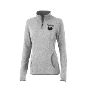 Ladies Pickleball Charles River Apparel Heathered Sweater Fleece 1/4 Zip Pullover