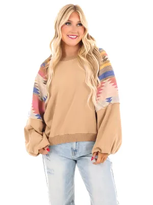 Let's Just Stay Print Mix Pullover