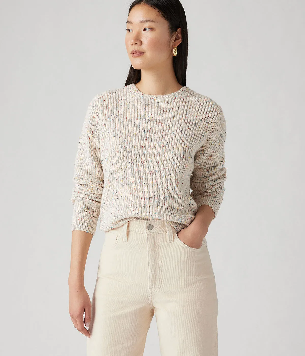 LEVI'S WOMENS SNOWFLAKE PULLOVER A9283-0000 SUNNY CREAM CONFETTI