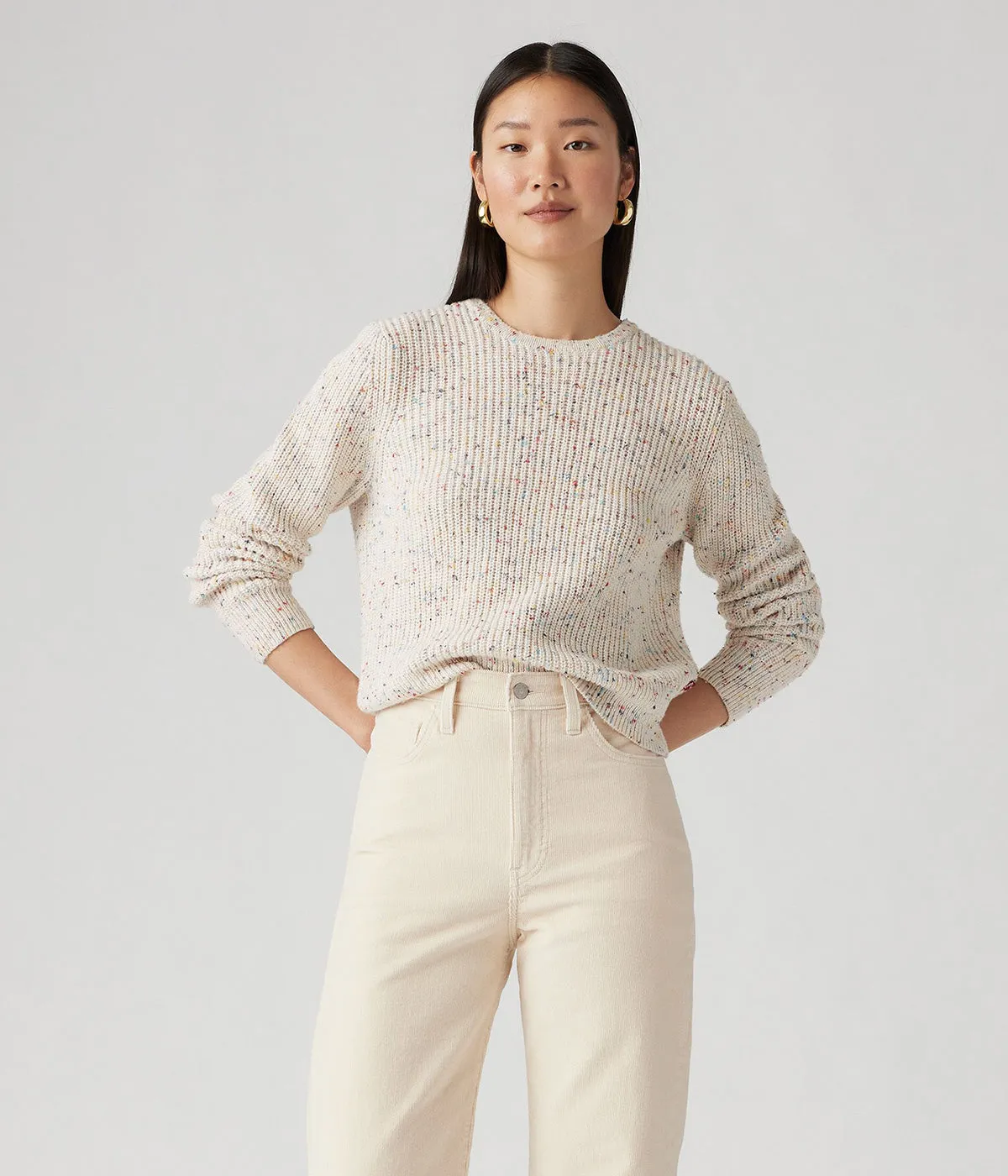 LEVI'S WOMENS SNOWFLAKE PULLOVER A9283-0000 SUNNY CREAM CONFETTI