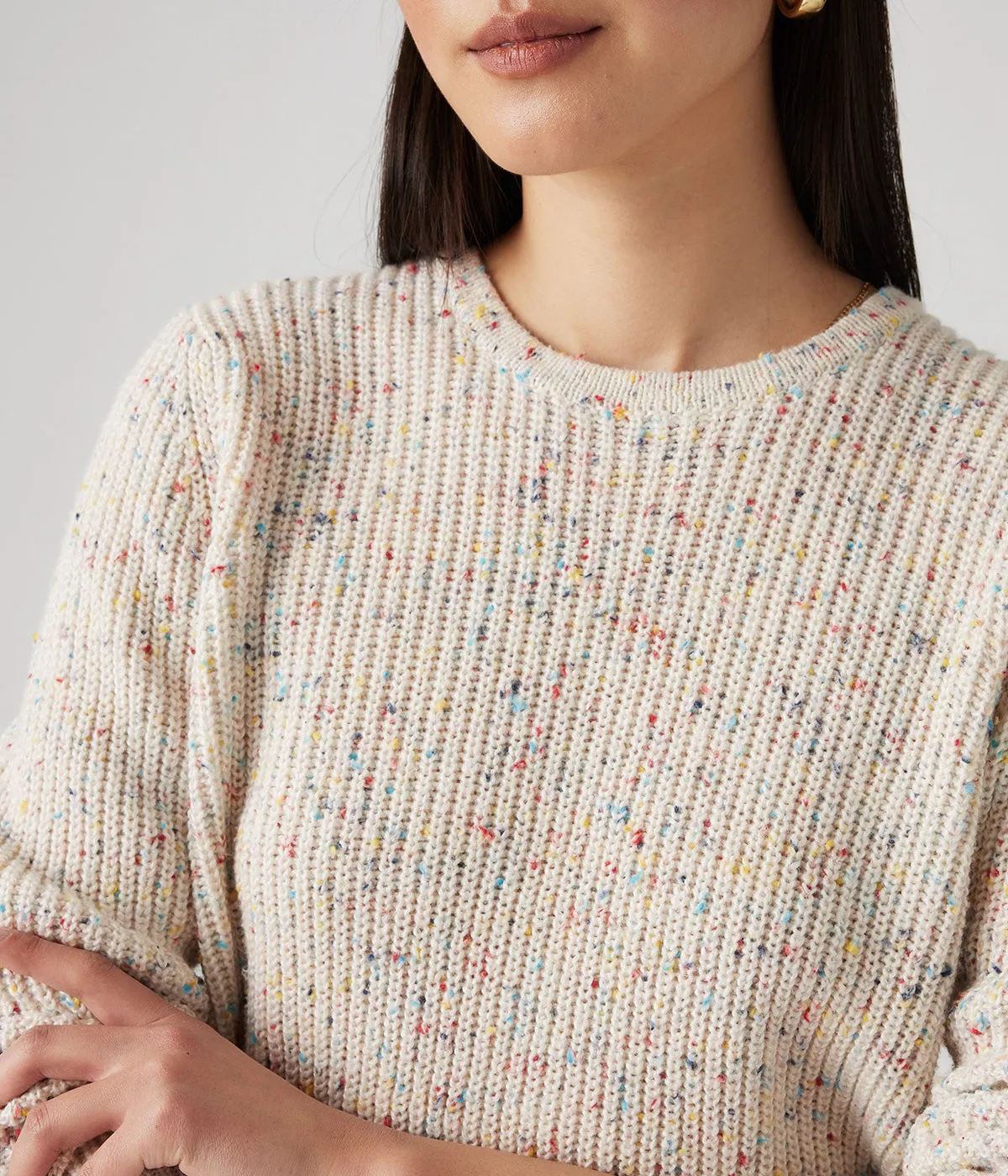 LEVI'S WOMENS SNOWFLAKE PULLOVER A9283-0000 SUNNY CREAM CONFETTI