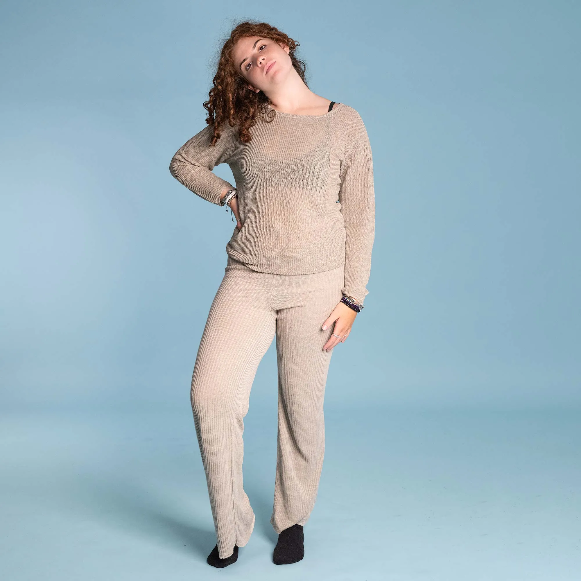 LUCILLE 100% Organic Belgian Linen Heritage Pullover Top (OC Thread, Elastic-free, Plastic-Free) (Biodegradable)
