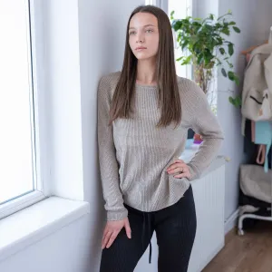 LUCILLE 100% Organic Belgian Linen Heritage Pullover Top (OC Thread, Elastic-free, Plastic-Free) (Biodegradable)