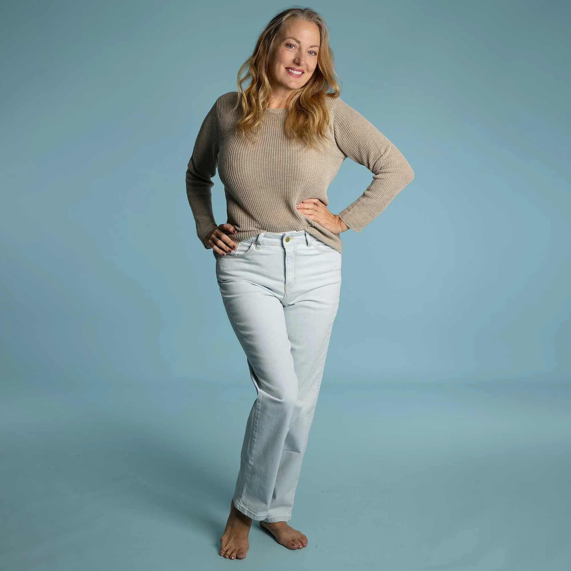LUCILLE 100% Organic Belgian Linen Heritage Pullover Top (OC Thread, Elastic-free, Plastic-Free) (Biodegradable)