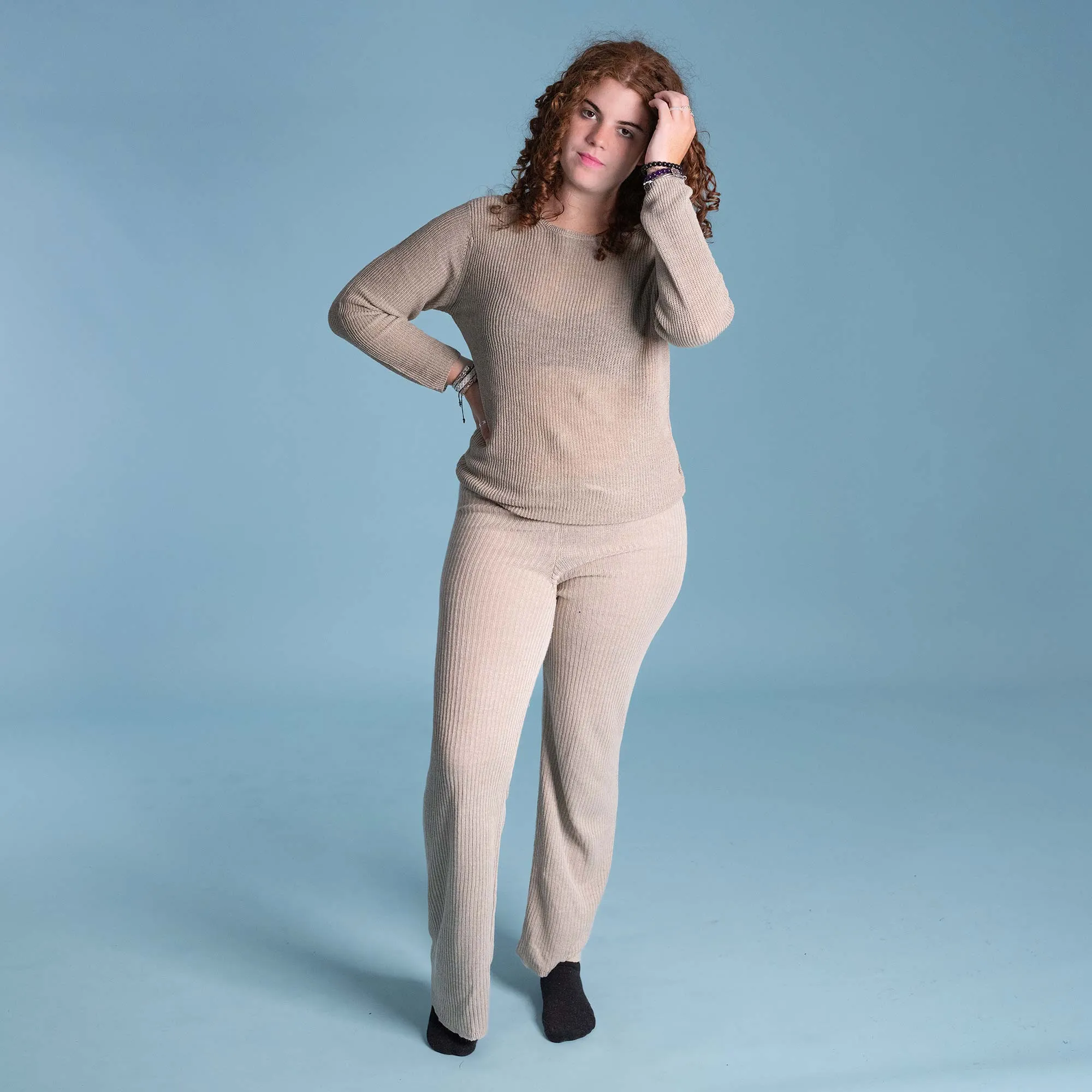 LUCILLE 100% Organic Belgian Linen Heritage Pullover Top (OC Thread, Elastic-free, Plastic-Free) (Biodegradable)