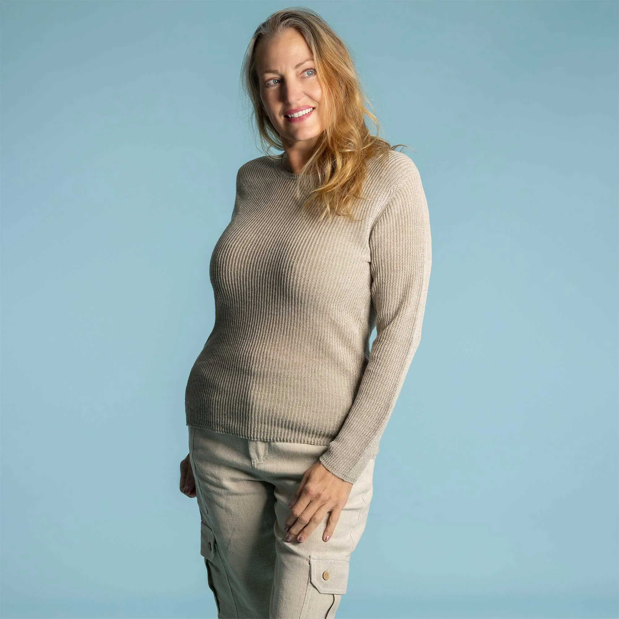 LUCILLE 100% Organic Belgian Linen Heritage Pullover Top (OC Thread, Elastic-free, Plastic-Free) (Biodegradable)
