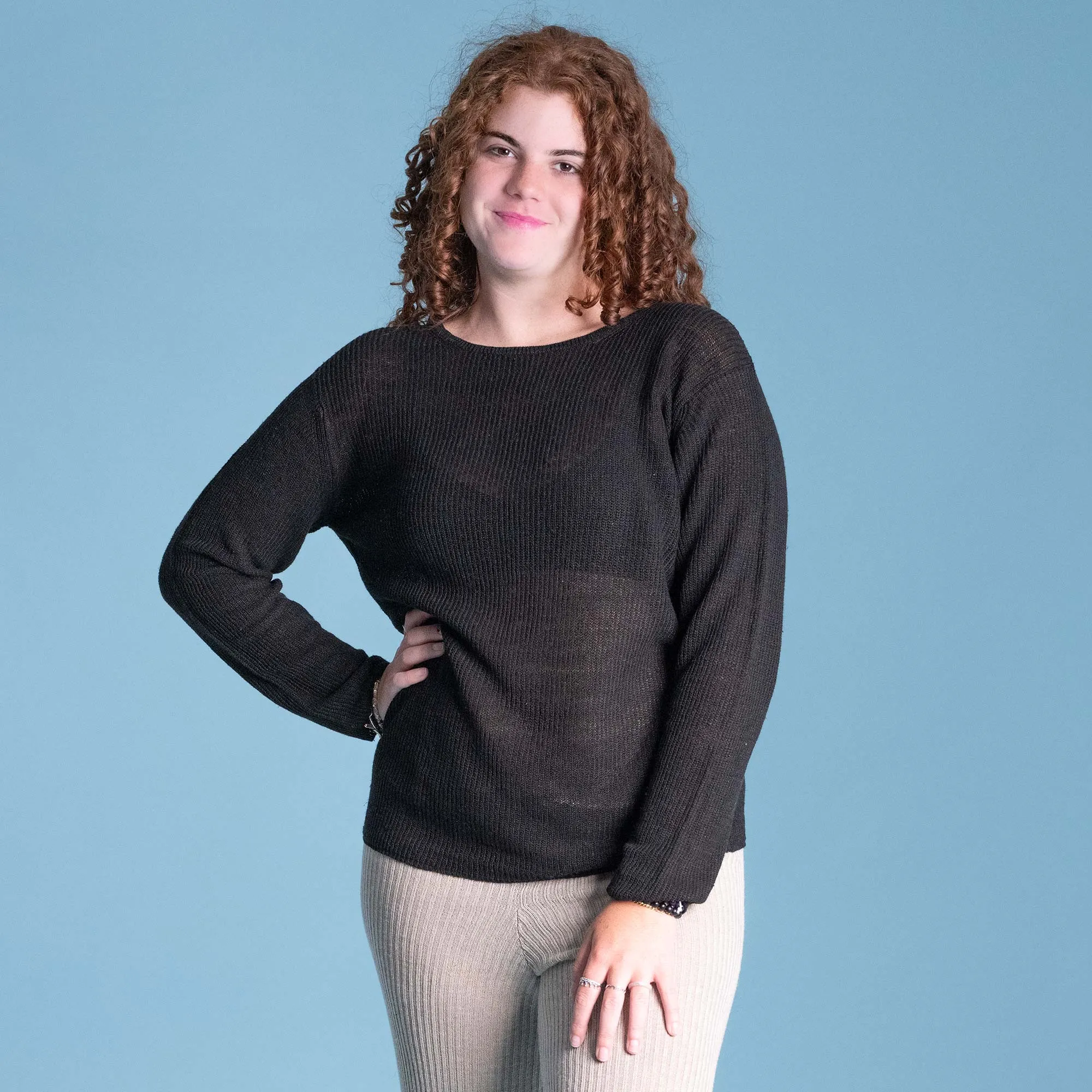 LUCILLE 100% Organic Belgian Linen Heritage Pullover Top (OC Thread, Elastic-free, Plastic-Free) (Biodegradable)