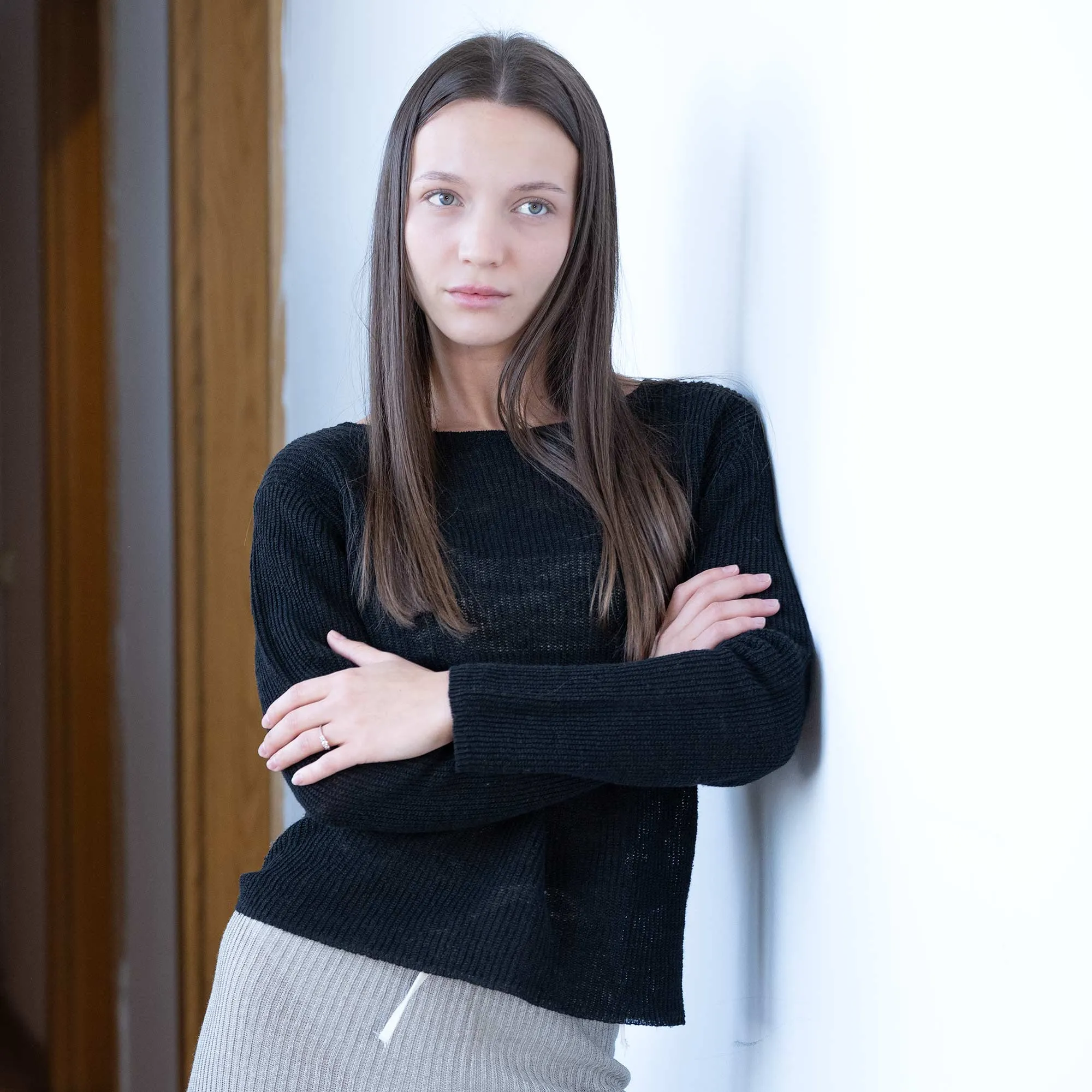 LUCILLE 100% Organic Belgian Linen Heritage Pullover Top (OC Thread, Elastic-free, Plastic-Free) (Biodegradable)