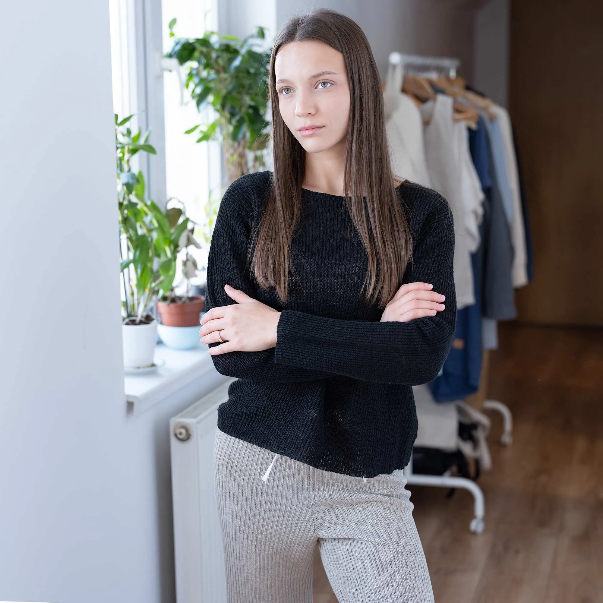 LUCILLE 100% Organic Belgian Linen Heritage Pullover Top (OC Thread, Elastic-free, Plastic-Free) (Biodegradable)