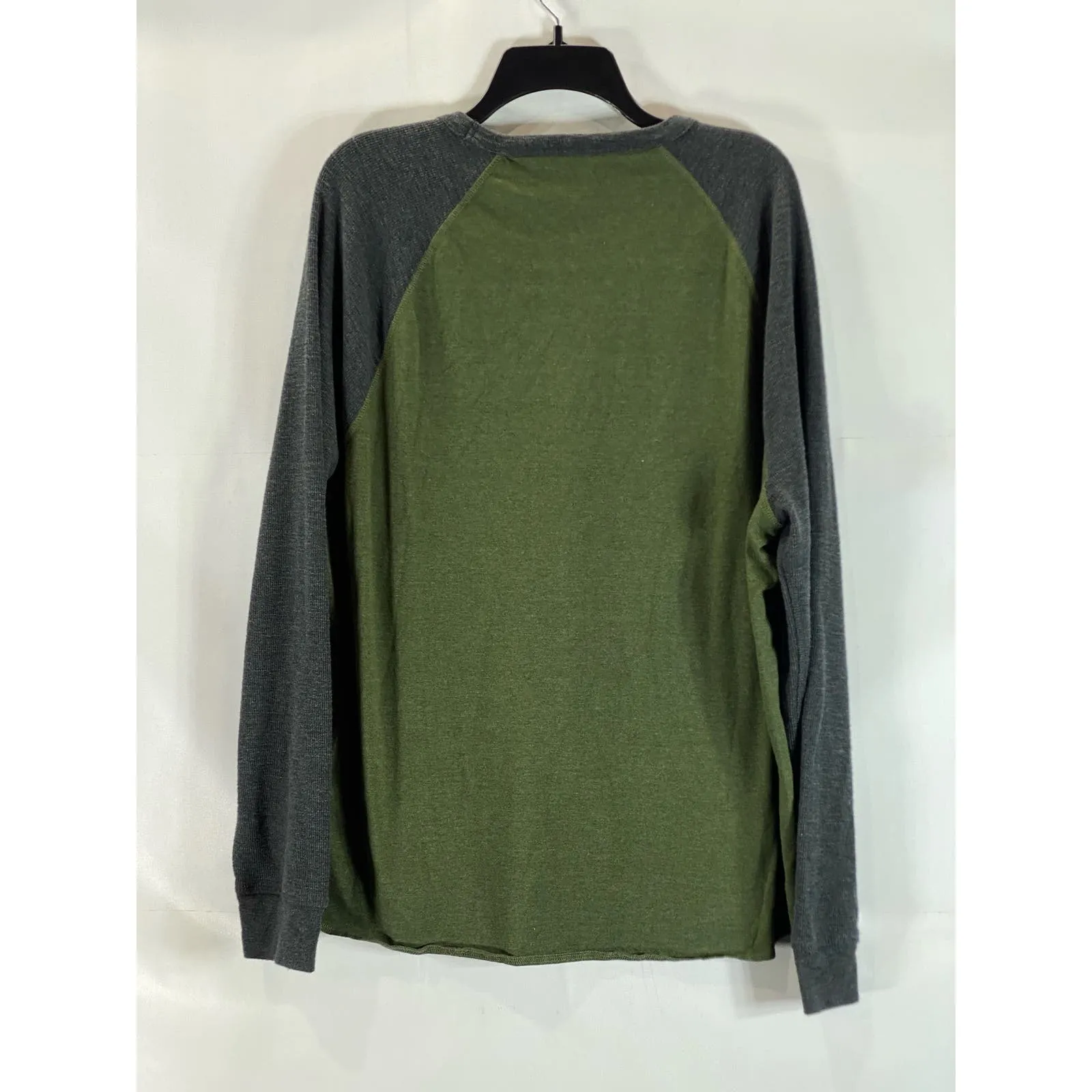 LUCKY BRAND Men's Green Colorblock Crewneck Thermal Long Sleeve T-Shirt SZ XL