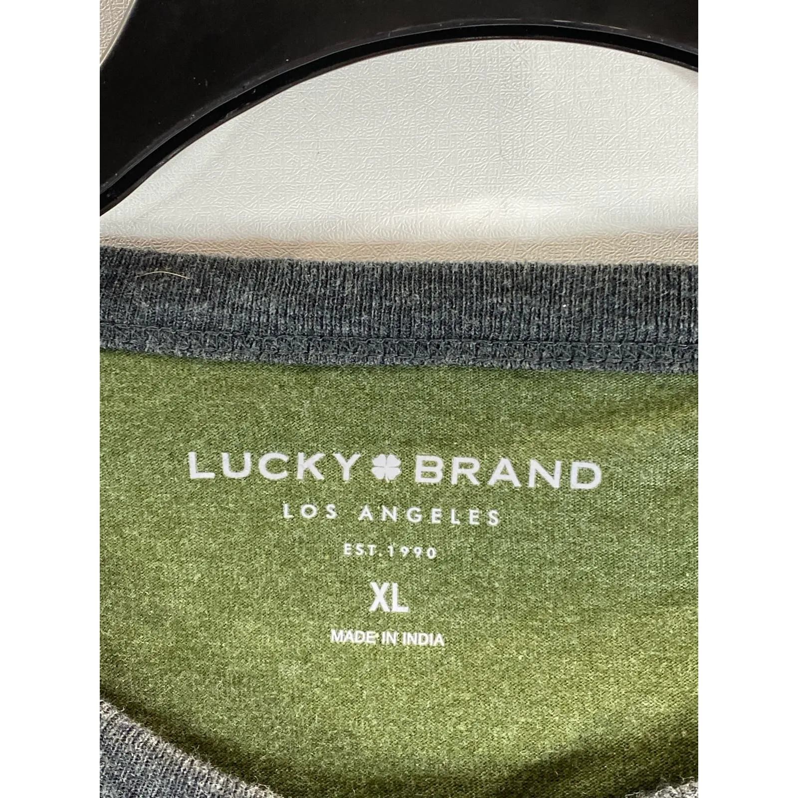 LUCKY BRAND Men's Green Colorblock Crewneck Thermal Long Sleeve T-Shirt SZ XL