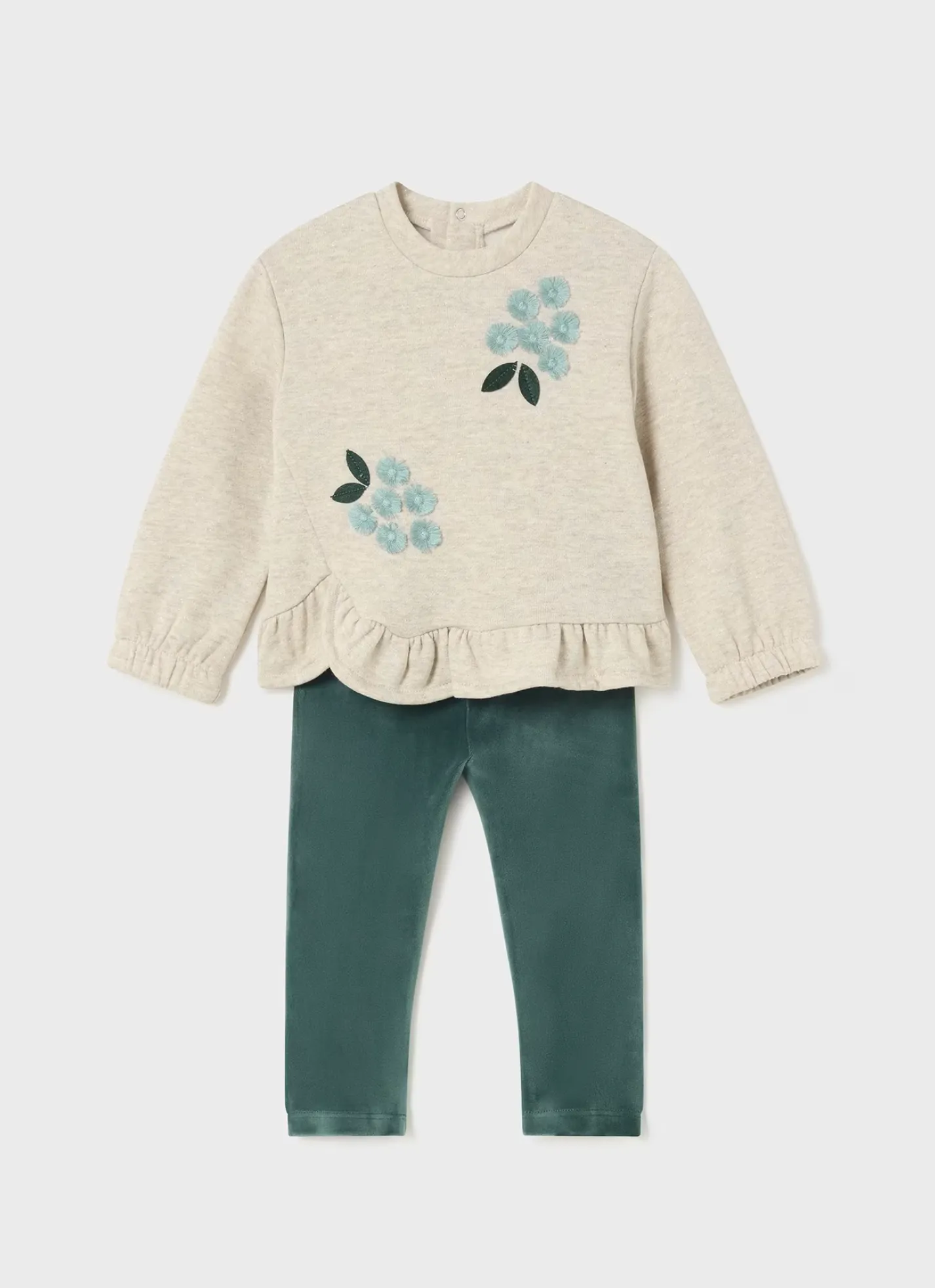 Mayoral - Green Shimmer Flower Set