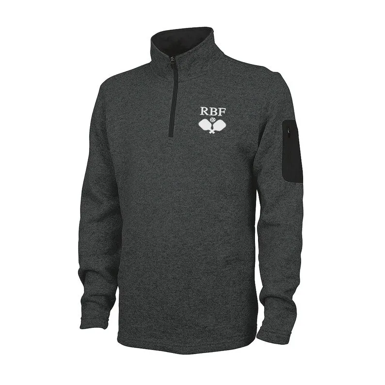 Men's Pickleball Heathered Fleece Quarter Zip Pullover