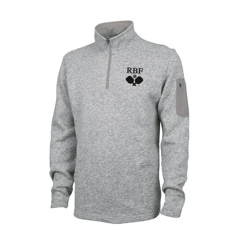 Men's Pickleball Heathered Fleece Quarter Zip Pullover
