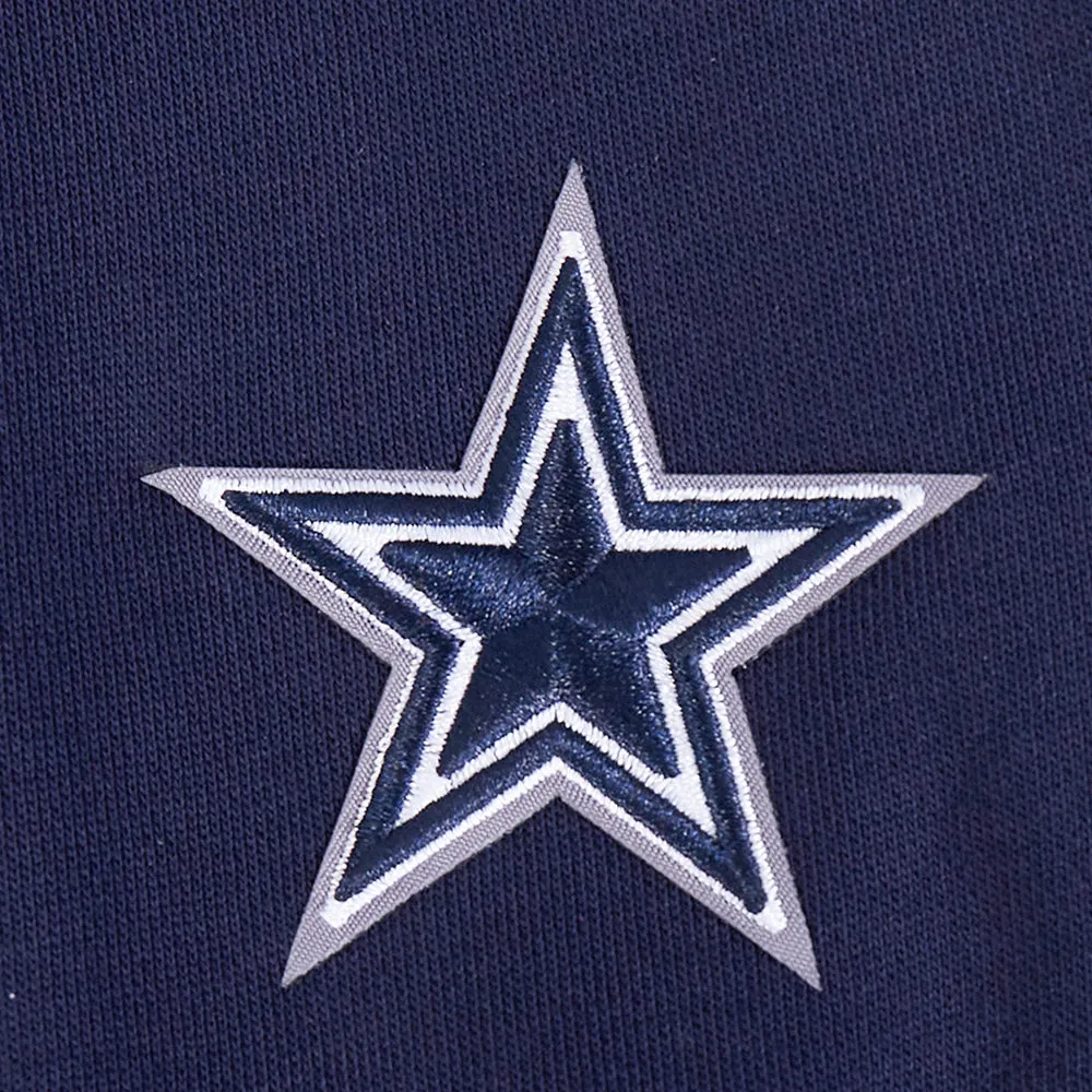 NFL DALLAS COWBOYS MASHUP WOMEN'S RIB CROPPED PO HOODIE (MIDNIGHT NAVY)