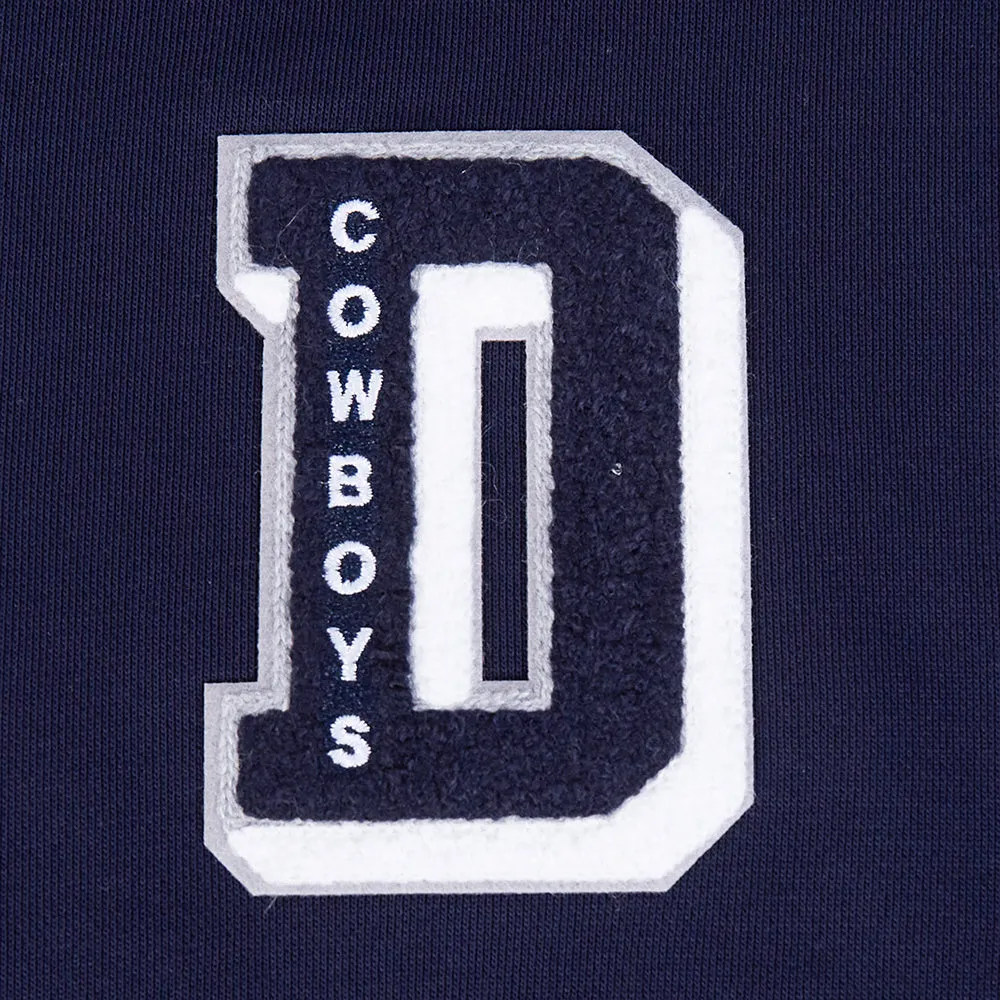 NFL DALLAS COWBOYS MASHUP WOMEN'S RIB CROPPED PO HOODIE (MIDNIGHT NAVY)