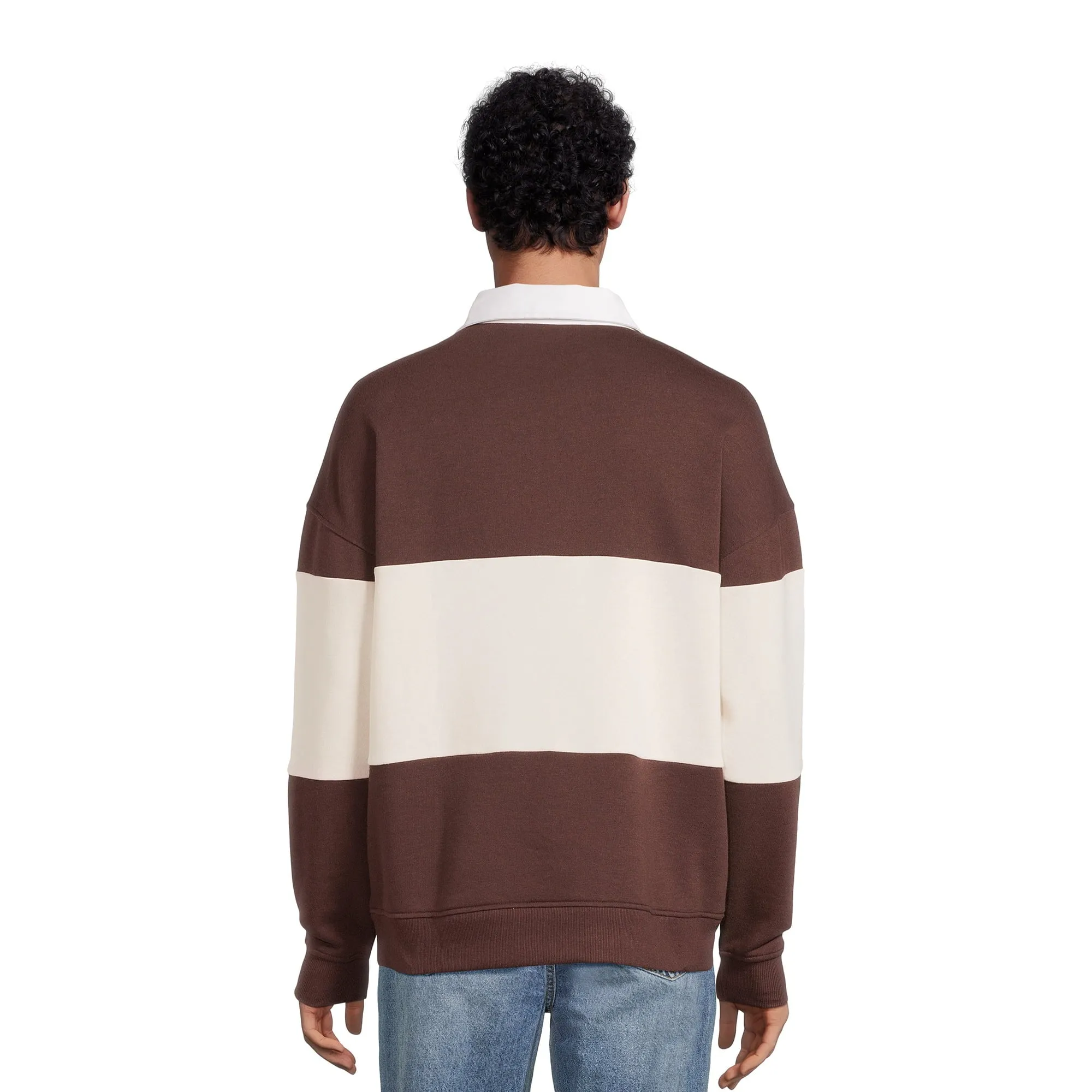 NO BOUNDARIES L/S POLO SWEATSHIRT DARK LATTE - NB14100095934