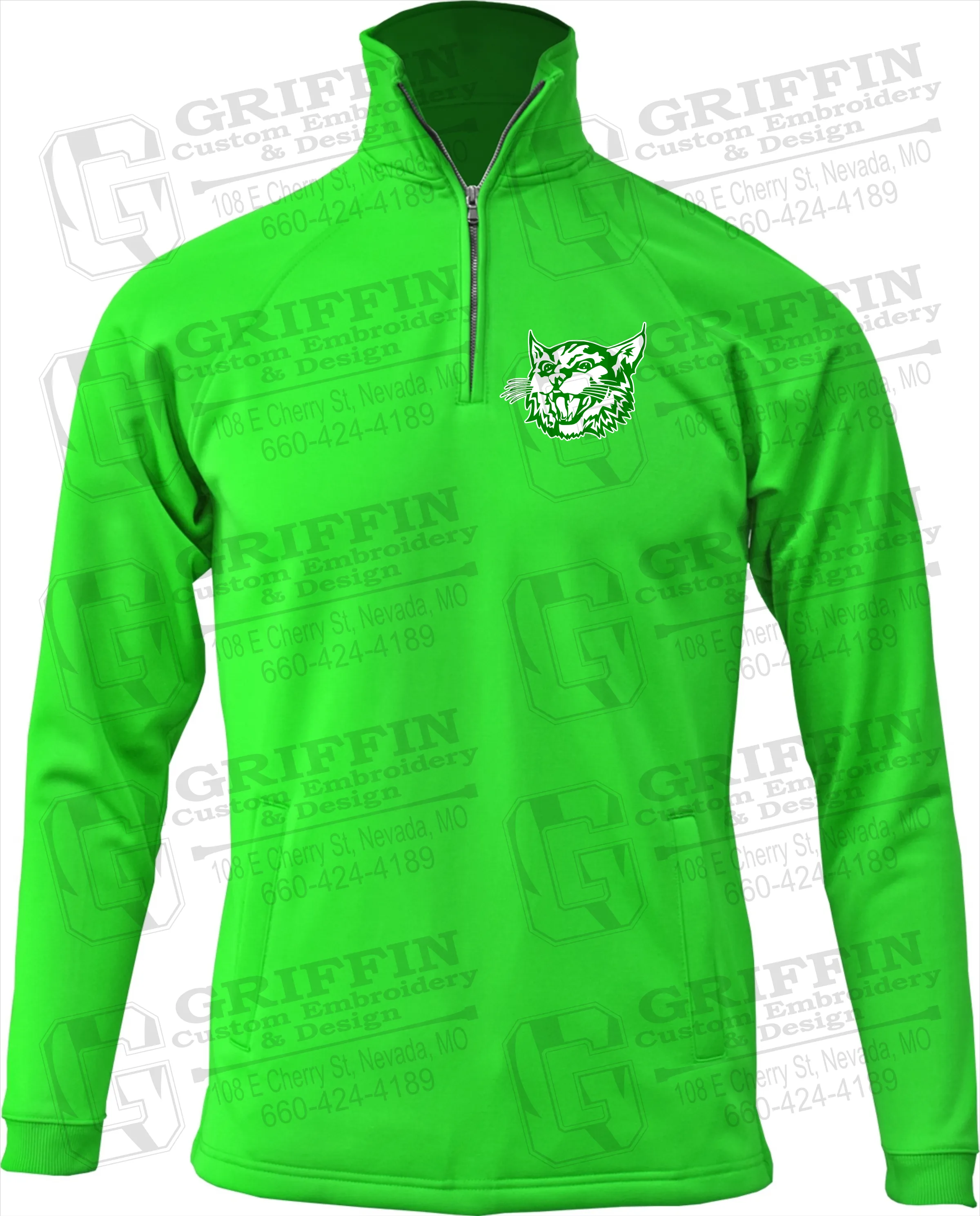 Performance Fleece 1/4 Zip Sweatshirt - Bronaugh Wildcats Logo