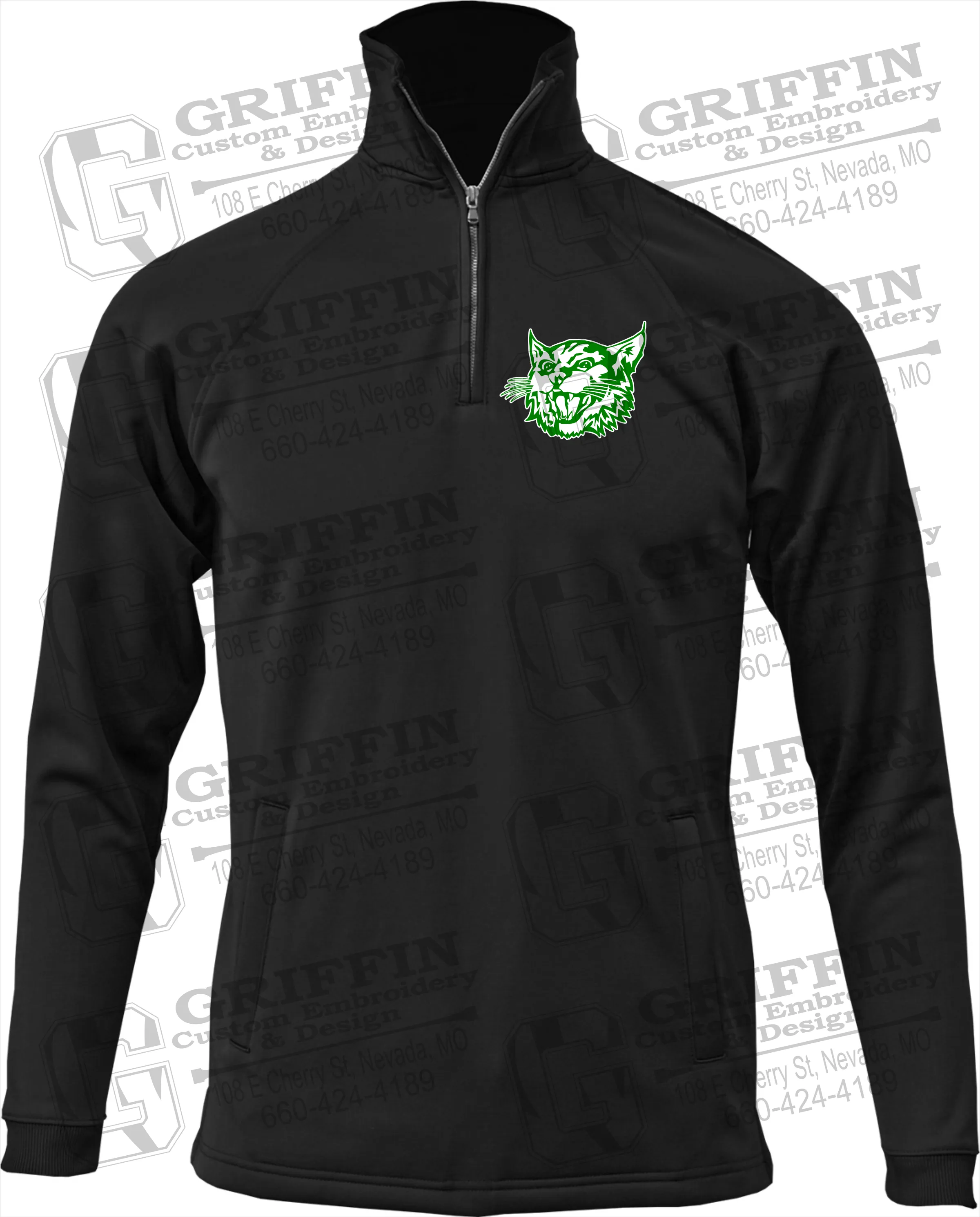 Performance Fleece 1/4 Zip Sweatshirt - Bronaugh Wildcats Logo