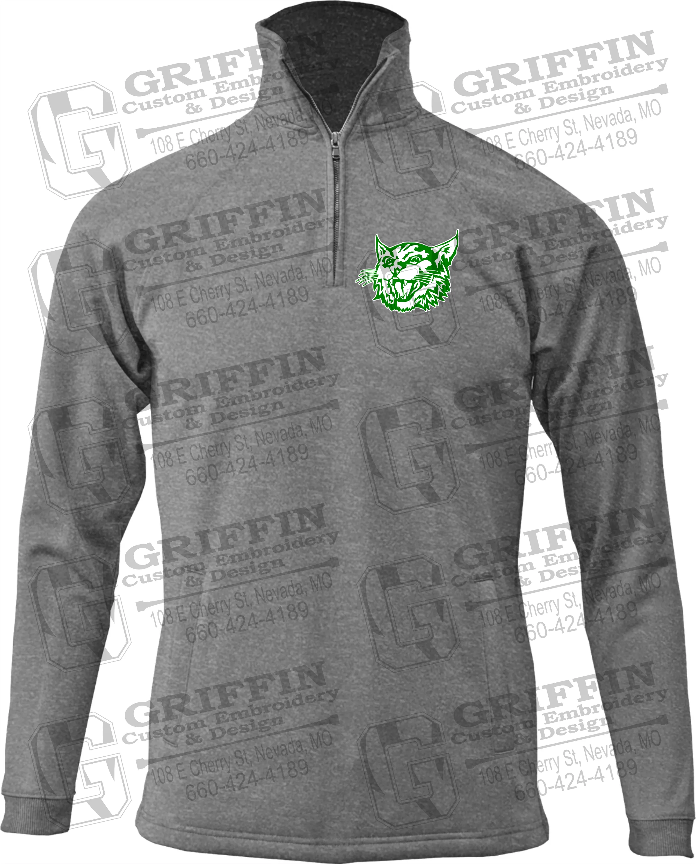 Performance Fleece 1/4 Zip Sweatshirt - Bronaugh Wildcats Logo