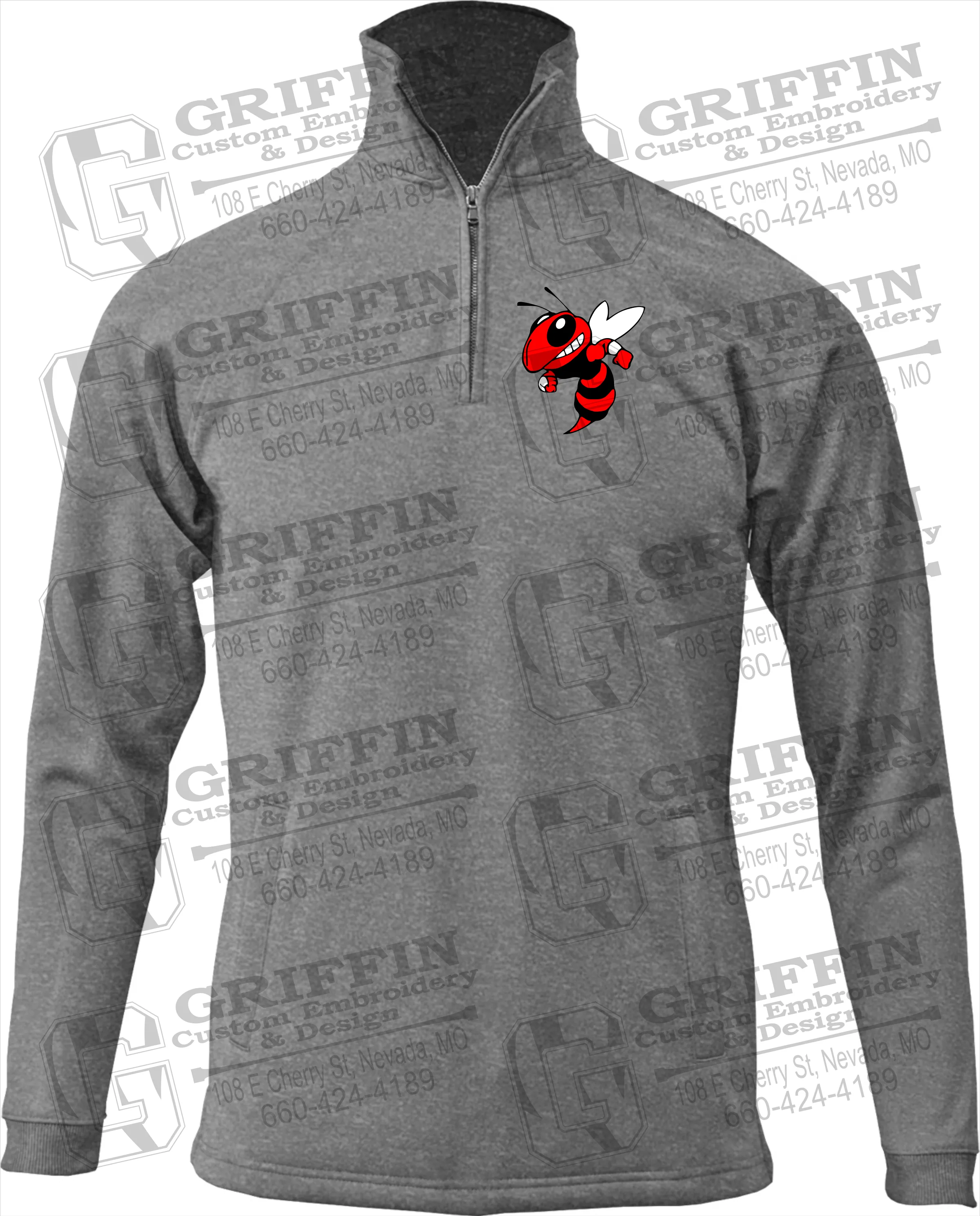 Performance Fleece 1/4 Zip Sweatshirt - Hume Hornets Logo