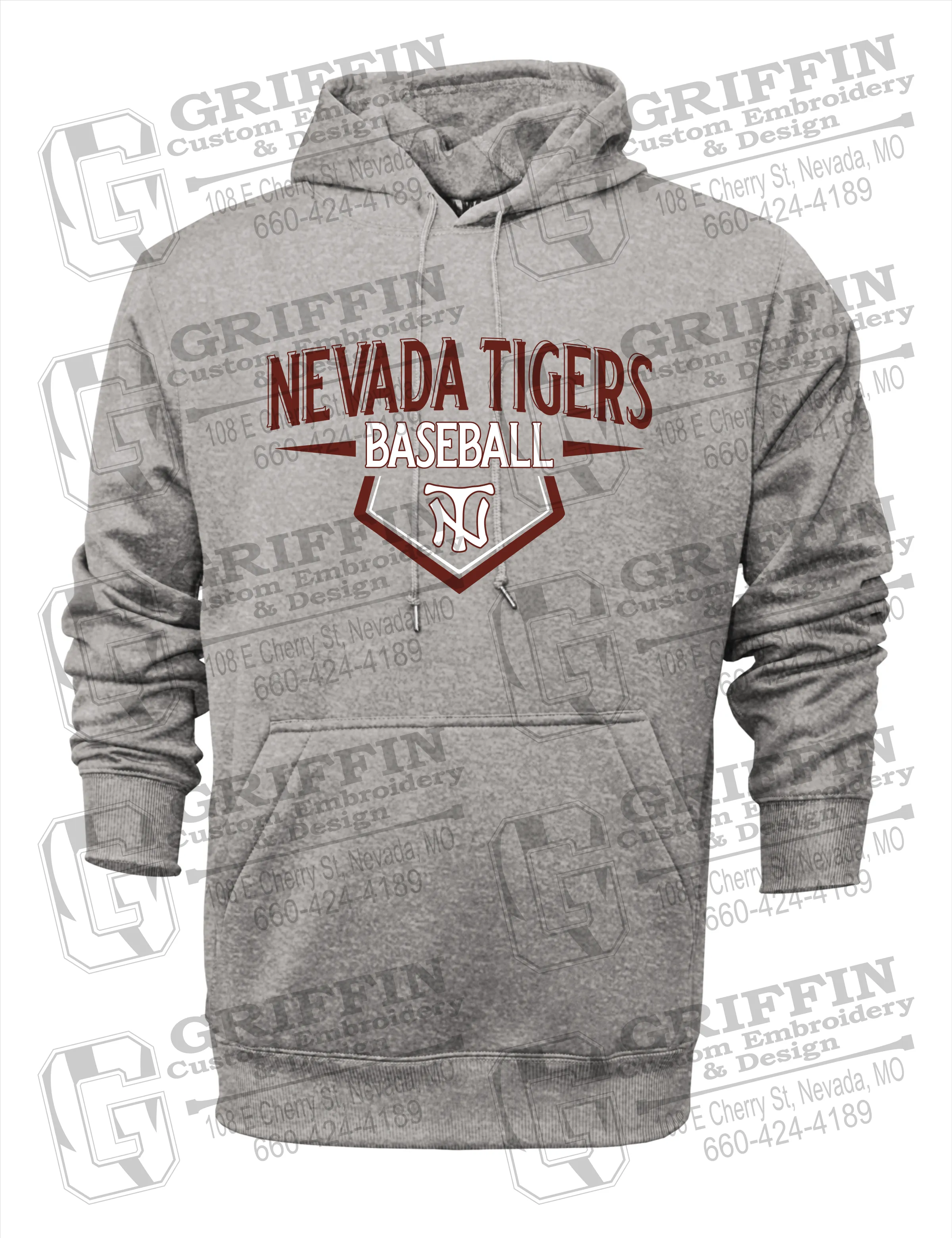 Performance Fleece Hoodie - Baseball - Nevada Tigers 24-W