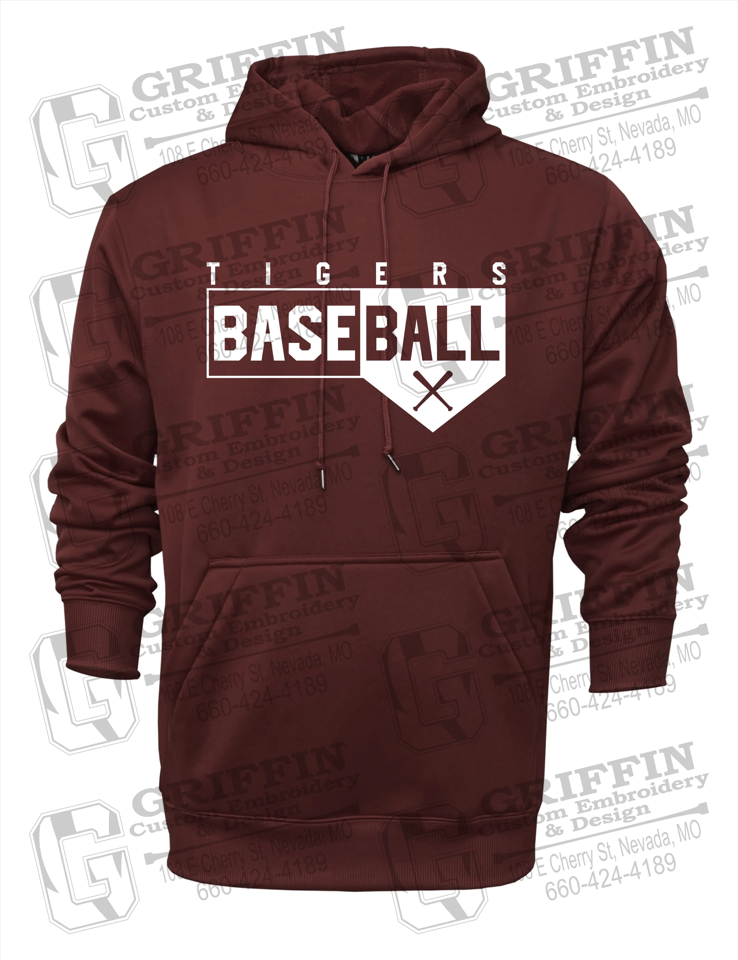 Performance Fleece Hoodie - Baseball - Nevada Tigers 24-X