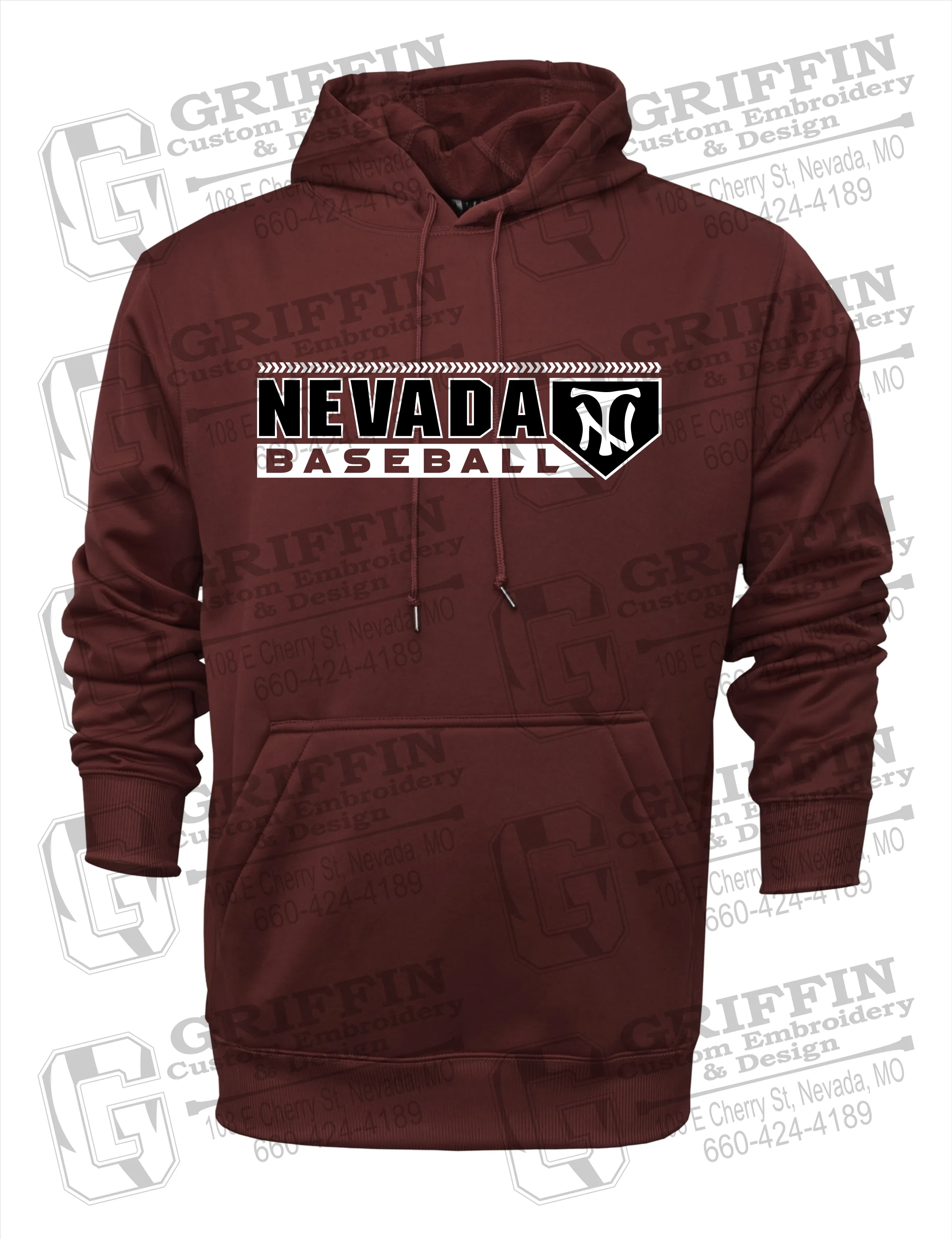 Performance Fleece Hoodie - Baseball - Nevada Tigers 24-Y