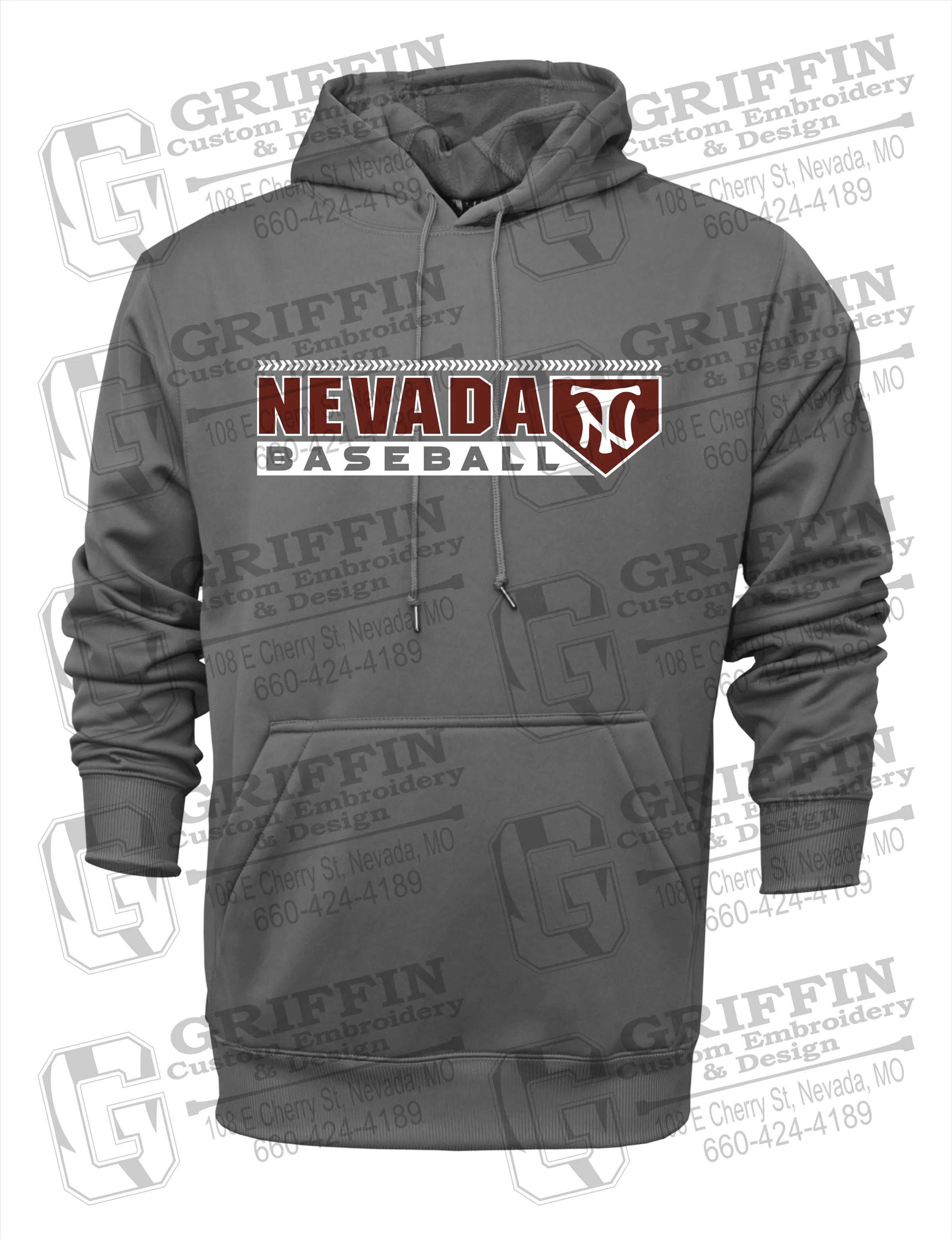 Performance Fleece Hoodie - Baseball - Nevada Tigers 24-Y