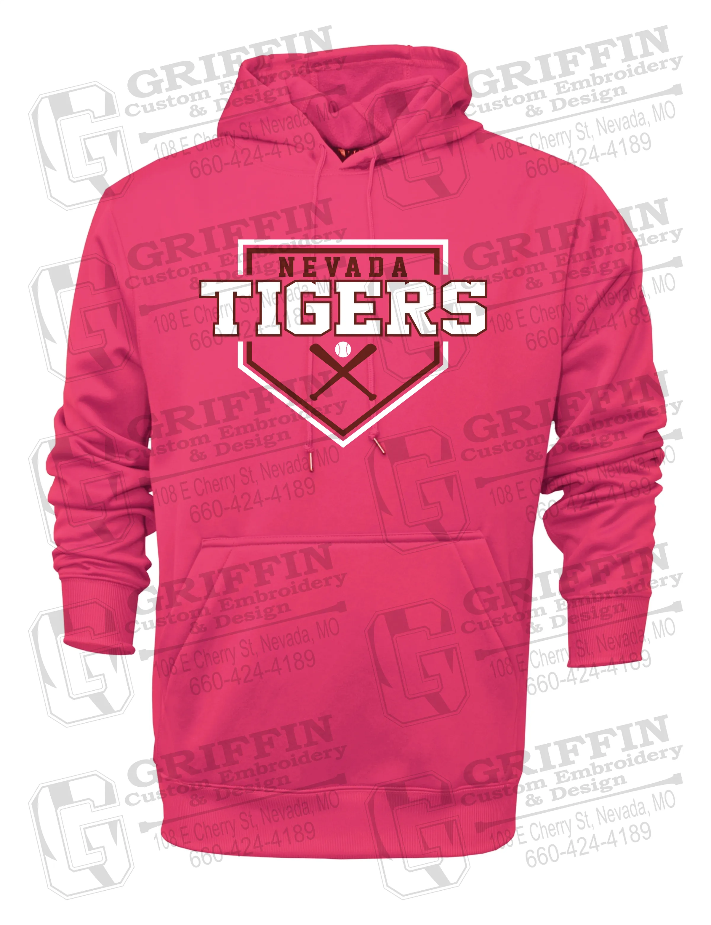 Performance Fleece Hoodie - Baseball - Nevada Tigers 25-A